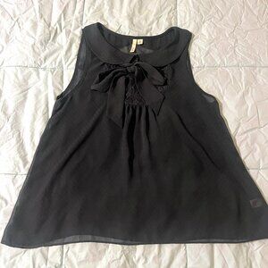 Frenchi Navy Sleeveless Sheer Top